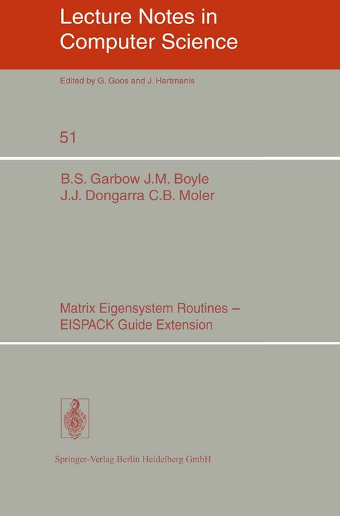 Produktbild: Matrix Eigensystem Routines - EISPACK Guide Extension