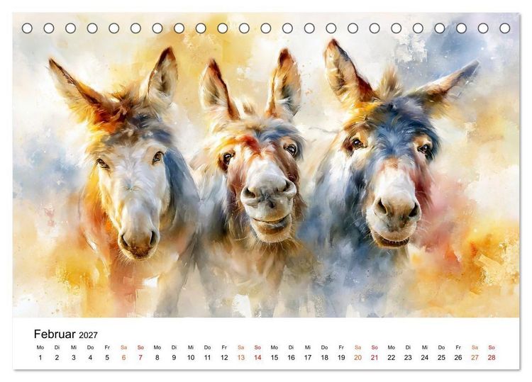 Produktbild: Esel - Wenn Ruhe ein Gesicht h&auml;tte (Tischkalender 2027 DIN A5 quer), CALVENDO Monatskalender