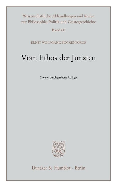 Produktbild: Vom Ethos der Juristen.