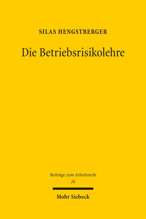 Produktbild: Die Betriebsrisikolehre