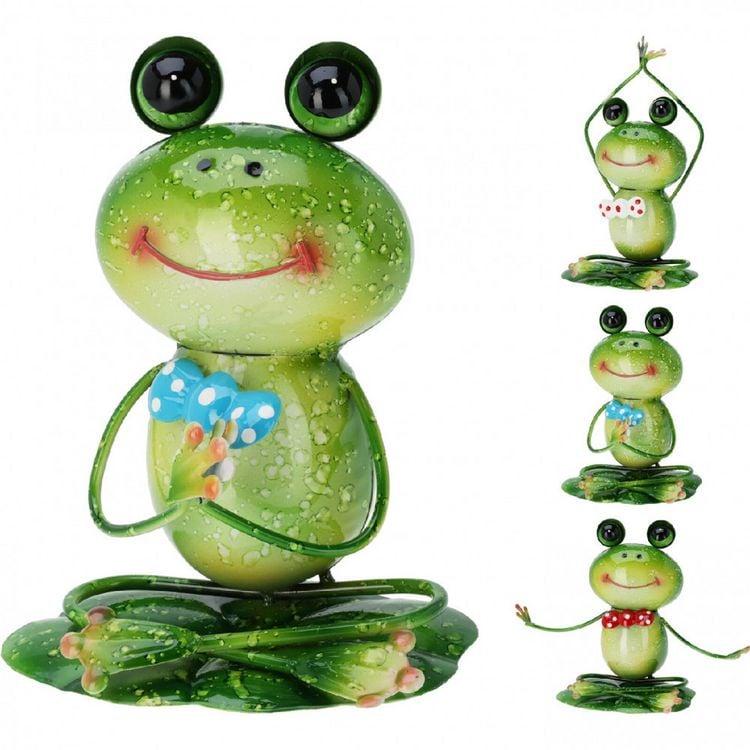 Produktbild: Metall-Yoga-Frosch 14,5 x 11,5 x 17,5 cm