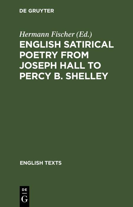 Produktbild: English satirical poetry from Joseph Hall to Percy B. Shelley