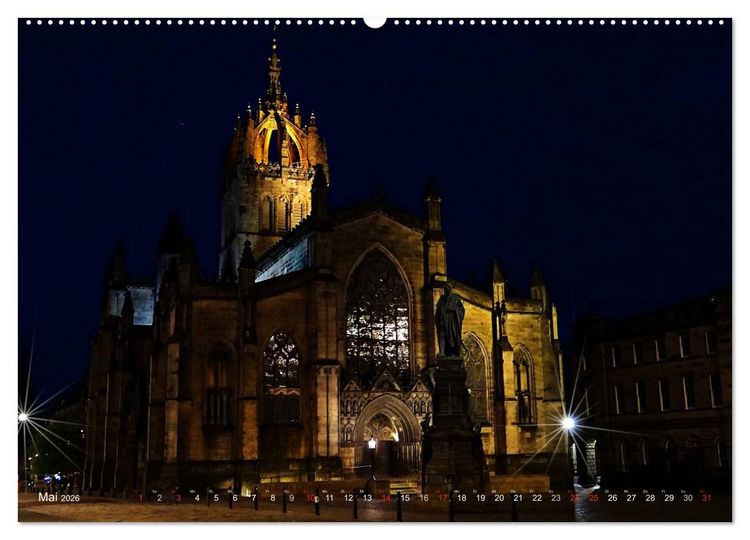 Produktbild: Edinburgh - D&ugrave;n &Egrave;ideann (hochwertiger Premium Wandkalender 2026 DIN A2 quer), Kunstdruck in Hochglanz