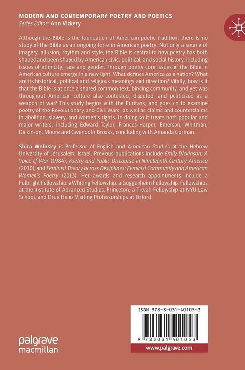 Produktbild: The Bible in American Poetic Culture