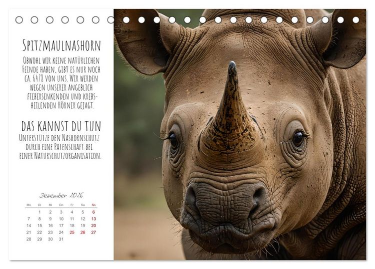 Produktbild: Wir sind die Letzten hier! Wir sterben aus. Wie du uns helfen kannst! (Tischkalender 2026 DIN A5 quer), CALVENDO Monatskalender