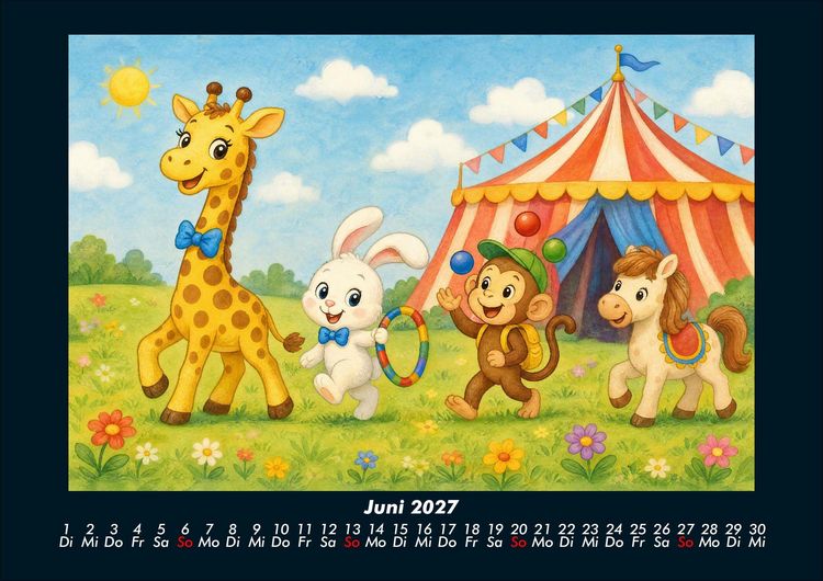 Produktbild: Nala, Bouncy & Milo in der Zirkuswelt 2027 Fotokalender DIN A4