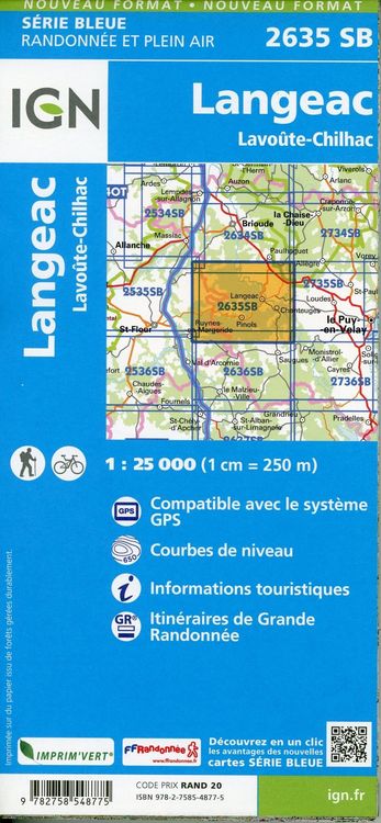 Produktbild: Langeac-Lavo&ucirc;te-Chilhac 1:25 000