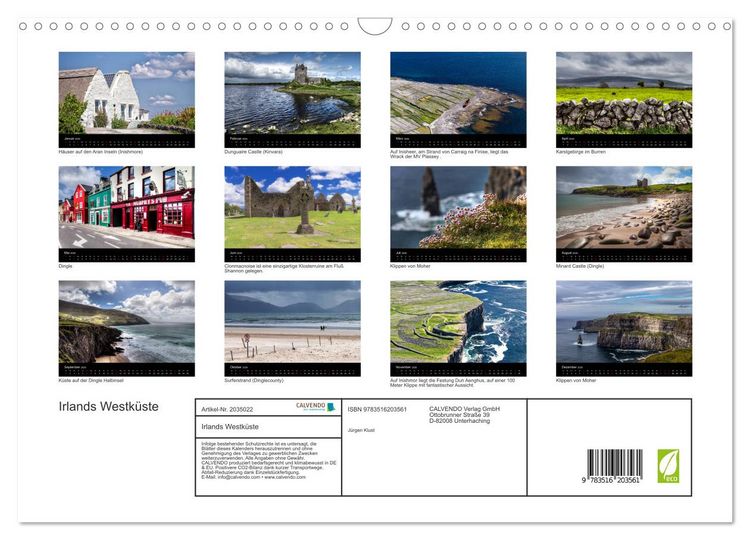 Produktbild: Irlands Westk&uuml;ste (Wandkalender 2026 DIN A3 quer), CALVENDO Monatskalender