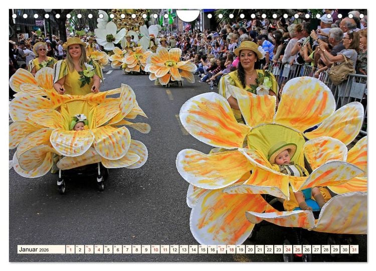 Produktbild: Blumenfest auf Madeira (Wandkalender 2026 DIN A4 quer), CALVENDO Monatskalender