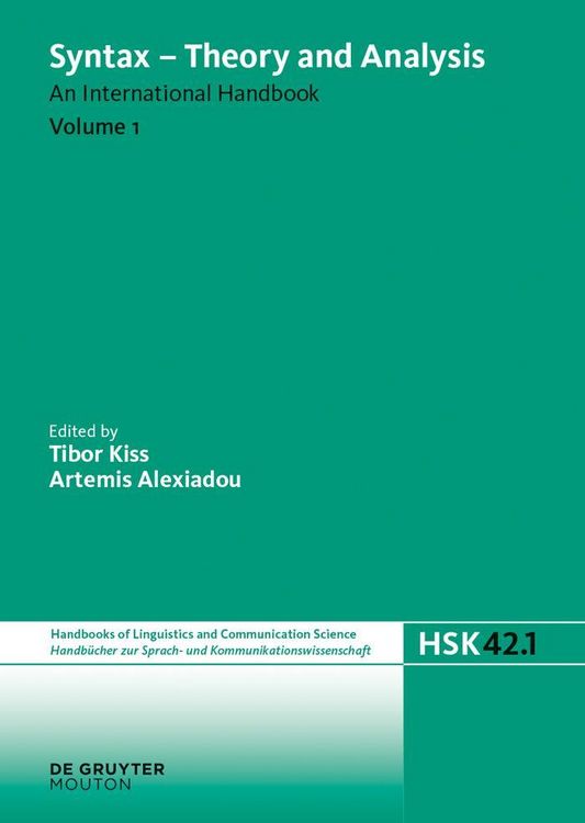 Produktbild: Syntax - Theory and Analysis. Volume 1