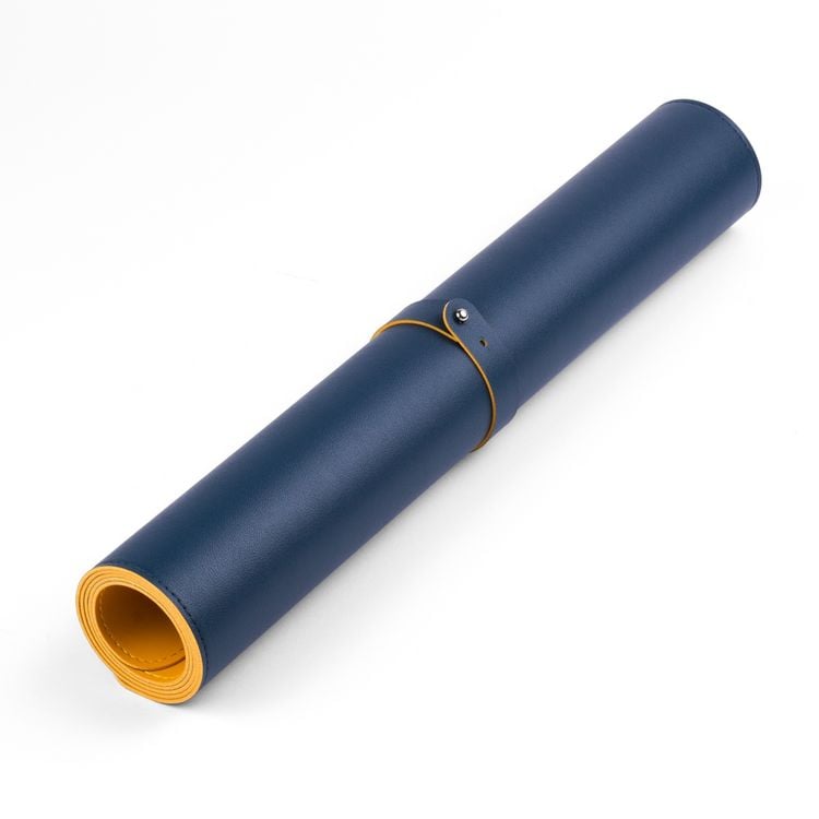 Produktbild: SAX Schreibtischunterlage PU Leder, blau/gelb