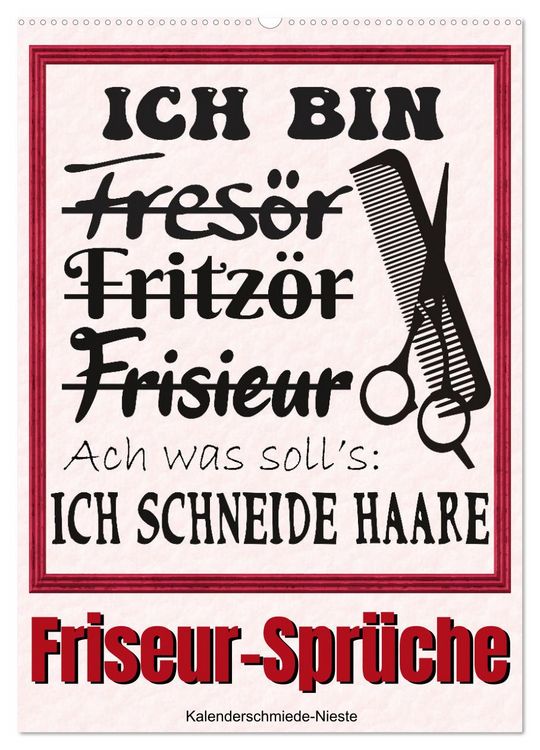 Produktbild: Friseur-Spr&uuml;che (Wandkalender 2026 DIN A2 hoch), CALVENDO Monatskalender