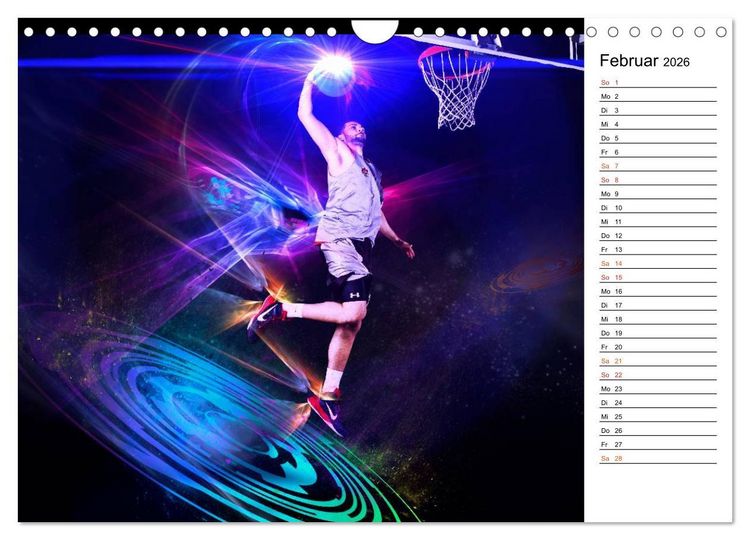 Produktbild: Basketball Fantasiewelten (Wandkalender 2026 DIN A4 quer), CALVENDO Monatskalender