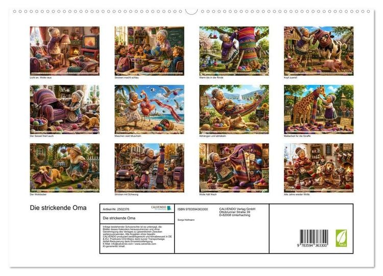 Produktbild: Die strickende Oma (hochwertiger Premium Wandkalender 2027 DIN A2 quer), Kunstdruck in Hochglanz