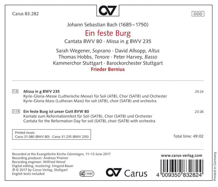 Produktbild: Ein feste Burg BWV 80/Missa in g BWV 235