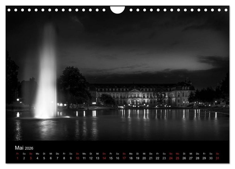 Produktbild: Stuttgart bei Nacht (Wandkalender 2026 DIN A4 quer), CALVENDO Monatskalender