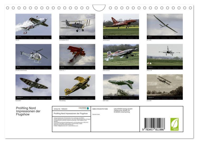 Produktbild: ProWing Nord Impressionen der Flugshow (Wandkalender 2026 DIN A4 quer), CALVENDO Monatskalender