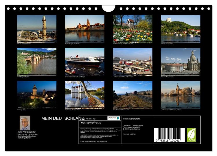 Produktbild: MEIN DEUTSCHLAND (Wandkalender 2026 DIN A4 quer), CALVENDO Monatskalender