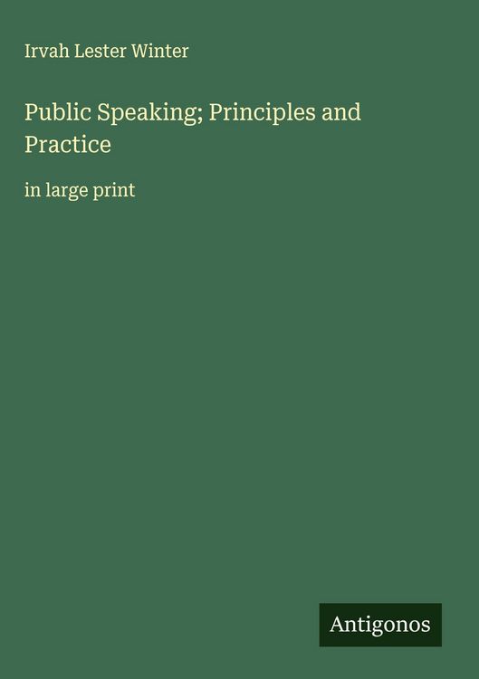 Produktbild: Public Speaking; Principles and Practice