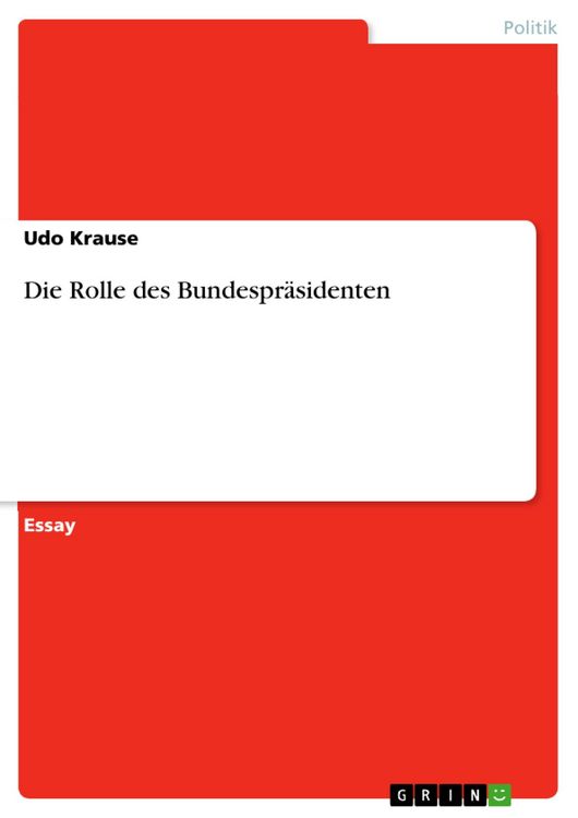 Produktbild: Die Rolle des Bundespr&auml;sidenten