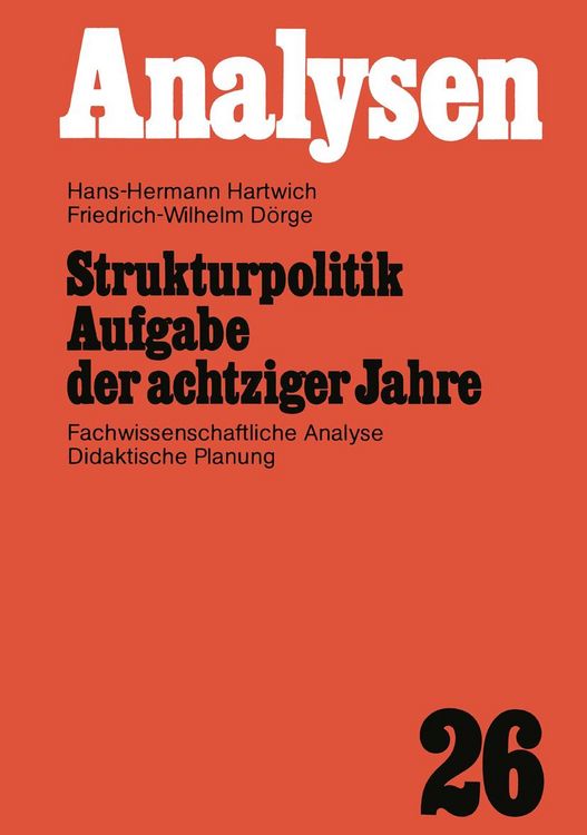 Produktbild: Strukturpolitik Aufgabe der achtziger Jahre