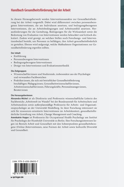 Produktbild: Handbuch Gesundheitsf&ouml;rderung bei der Arbeit