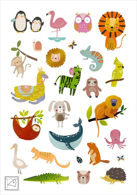 Produktbild: Glanz-Sticker &ndash; Tiere