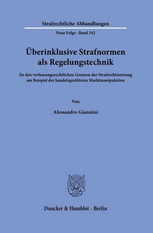 Produktbild: &Uuml;berinklusive Strafnormen als Regelungstechnik