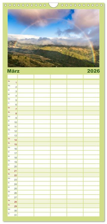 Produktbild: Familienplaner 2026 - Costa Rica - Tierwelt und Landschaften mit 5 Spalten (Wandkalender, 21 x 45 cm) CALVENDO