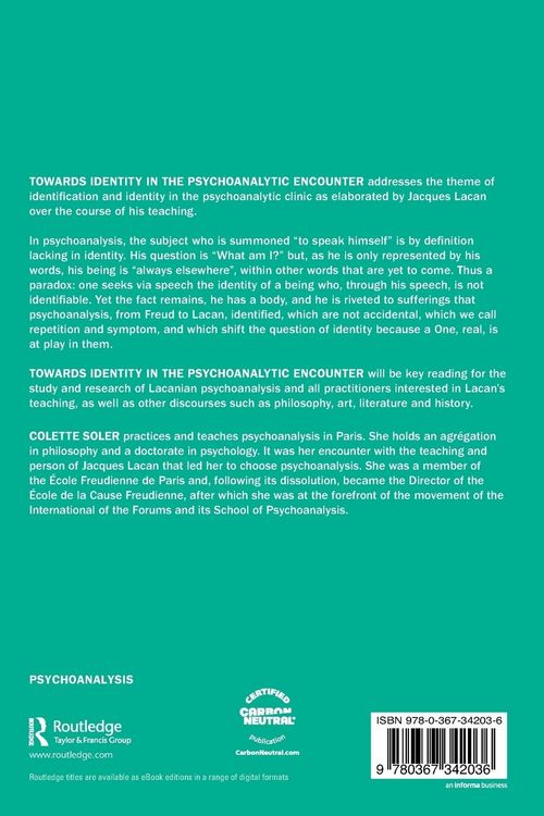 Produktbild: Towards Identity in the Psychoanalytic Encounter