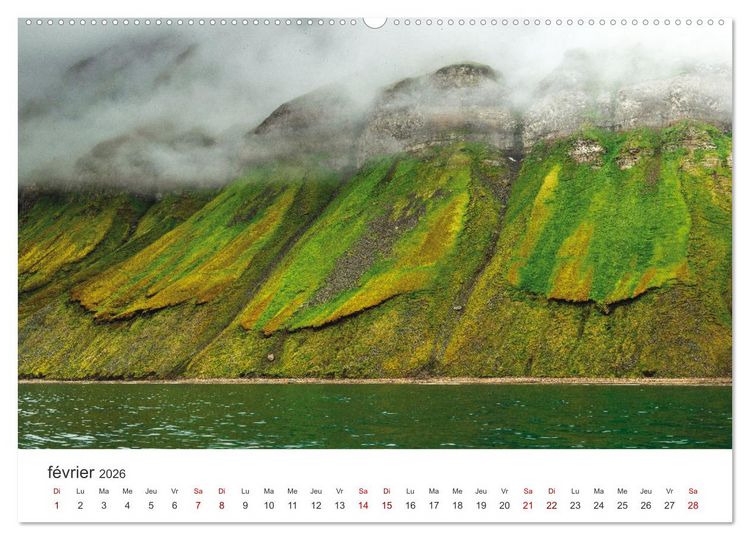 Produktbild: L'&eacute;t&eacute; sur les &icirc;les Svalbard (Calendrier mural 2026 DIN A2 vertical) calendrier de bureau