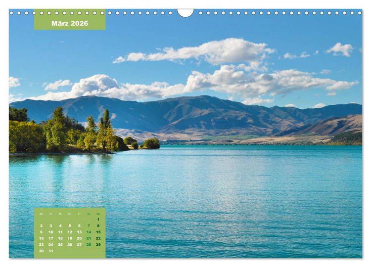 Produktbild: Erlebe mit mir das Naturwunder Neuseeland die S&uuml;dinsel (Wandkalender 2026 DIN A3 quer), CALVENDO Monatskalender
