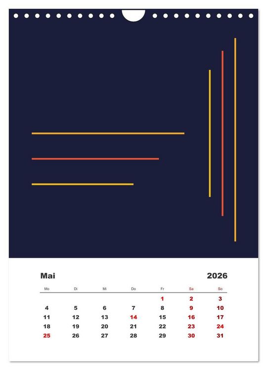 Produktbild: GeoArt - geometrische Formen (Wandkalender 2026 DIN A4 hoch), CALVENDO Monatskalender