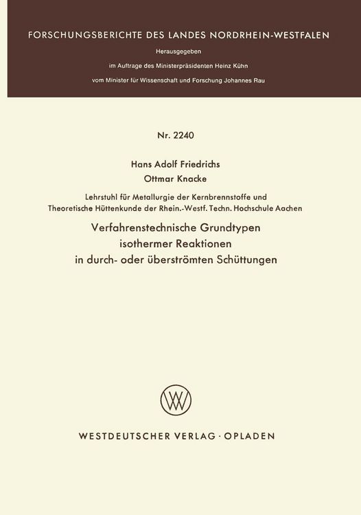 Produktbild: Verfahrenstechnische Grundtypen isothermer Reaktionen in durch- oder überströmten Schüttungen