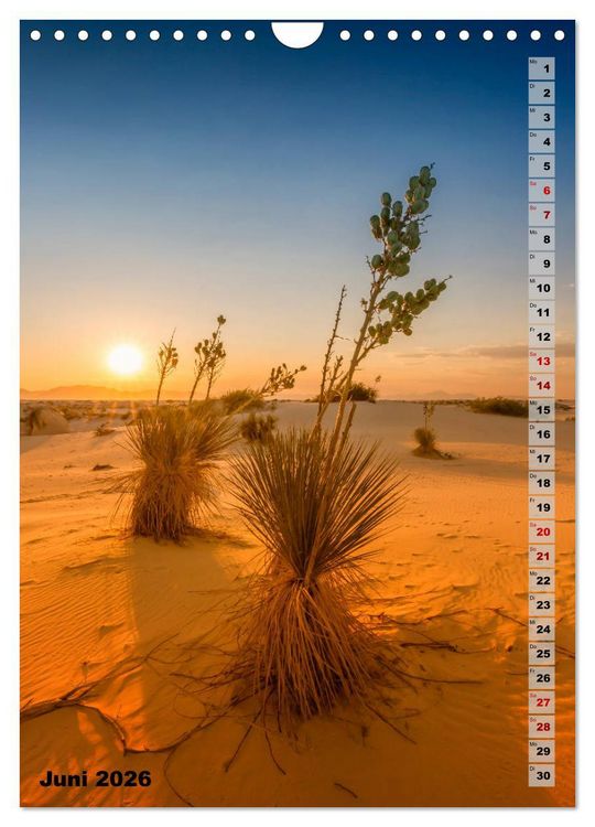 Produktbild: WHITE SANDS NATIONAL MONUMENT W&uuml;stenimpressionen (Wandkalender 2026 DIN A4 hoch), CALVENDO Monatskalender