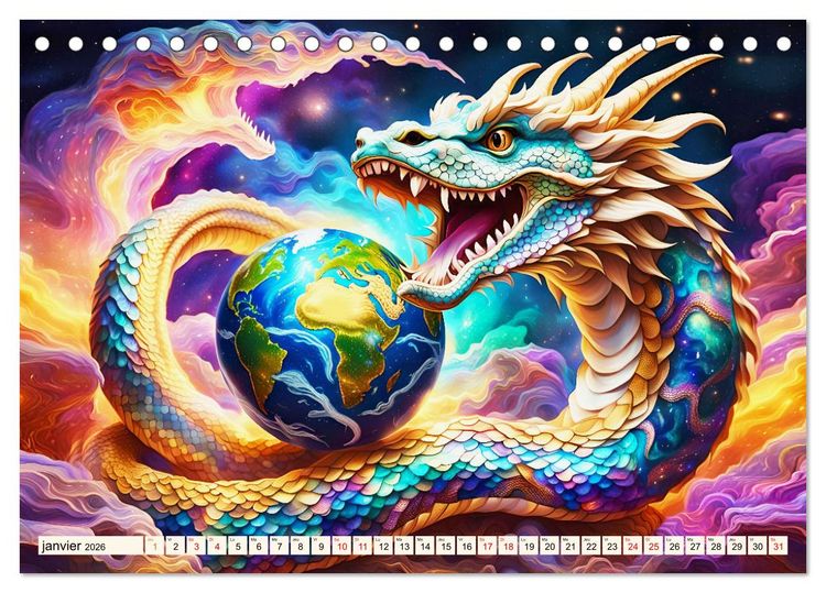 Produktbild: Gardiens mystiques (Calendrier de bureau 2026 DIN A5 vertical), CALVENDO calendrier mensuel