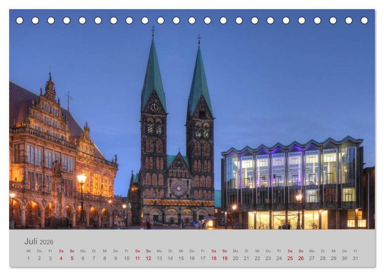 Produktbild: Hansestadt Bremen (Tischkalender 2026 DIN A5 quer), CALVENDO Monatskalender
