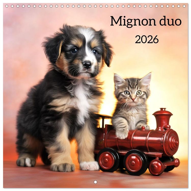 Produktbild: Mignon duo (Calendrier mural carr&eacute; 2026 30x30 cm) Calendrier double avec une page pour vos prises de notes