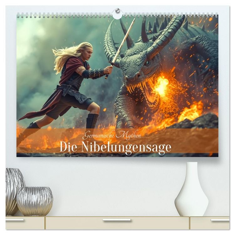 Produktbild: Germanische Mythen &ndash; Die Nibelungensage (hochwertiger Premium Wandkalender 2027 DIN A2 quer), Kunstdruck in Hochglanz