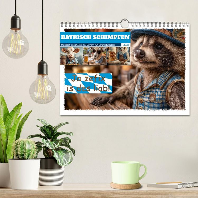 Produktbild: Bayrisch schimpfen - Mundart und Dialekt aus Bayern mit Schimpfw&ouml;rtern (Wandkalender 2026 DIN A4 quer), CALVENDO Monatskalender