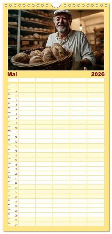 Produktbild: Familienplaner 2026 - Mit Herz und Hand, Ich bin B&auml;cker mit 5 Spalten (Wandkalender, 21 x 45 cm) CALVENDO