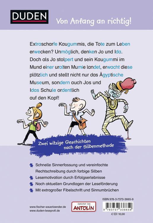 Produktbild: Duden Leseprofi &ndash; Silbe-f&uuml;r-Silbe: Mein Mitsch&uuml;ler, die Mumie, 1. Klasse (Doppelband)