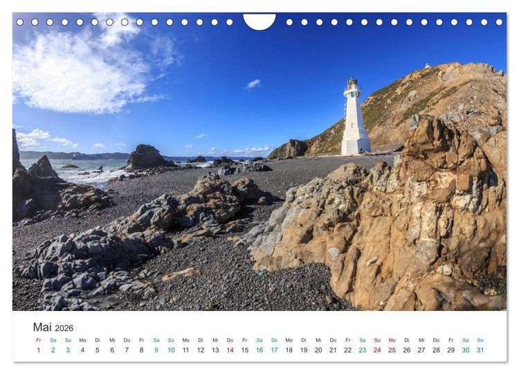 Produktbild: Neuseelands Leuchtt&uuml;rme (Wandkalender 2026 DIN A4 quer), CALVENDO Monatskalender