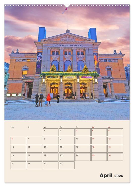Produktbild: Winterliches Oslo - Terminplaner (hochwertiger Premium Wandkalender 2026 DIN A2 hoch), Kunstdruck in Hochglanz
