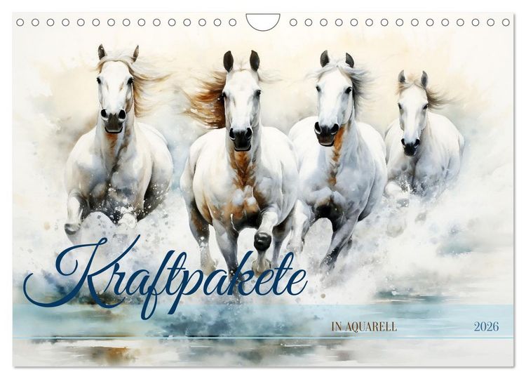 Produktbild: Kraftpakete in Aquarell (Wandkalender 2026 DIN A4 quer), CALVENDO Monatskalender