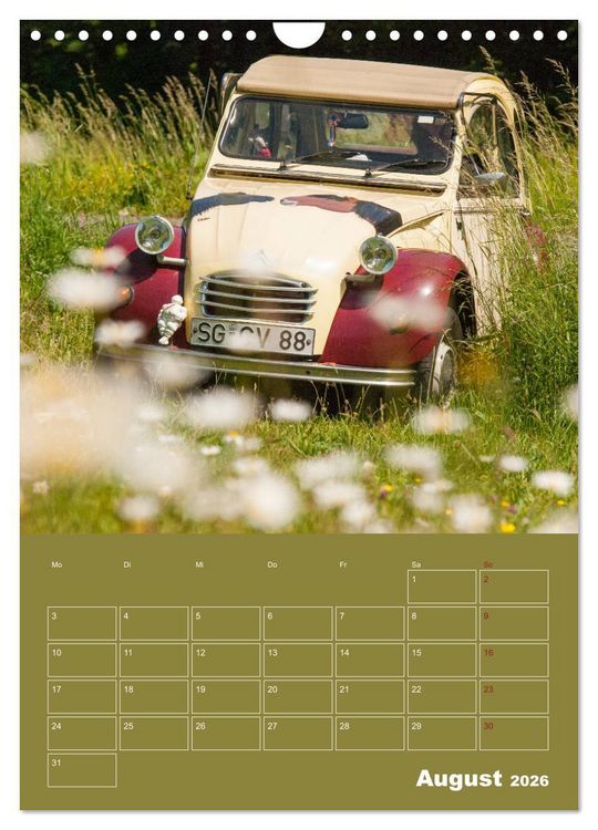 Produktbild: Citro&euml;n 2 CV &ndash; Flower Power (Wandkalender 2026 DIN A4 hoch), CALVENDO Monatskalender