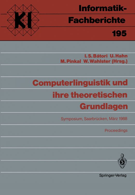 Produktbild: Computerlinguistik und ihre theoretischen Grundlagen