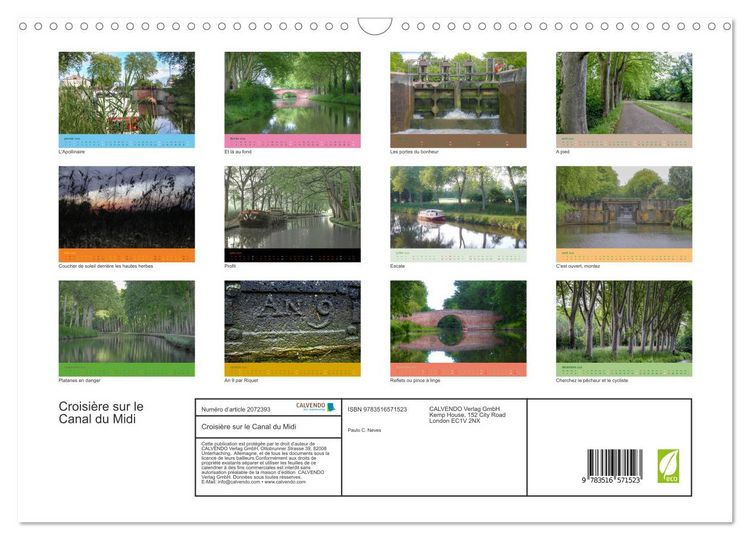 Produktbild: Croisi&egrave;re sur le Canal du Midi (Calendrier mural 2026 DIN A3 vertical), CALVENDO calendrier mensuel