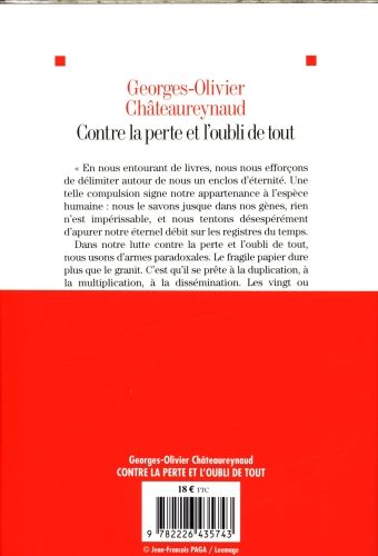 Produktbild: Contre la perte et l'oubli de tout