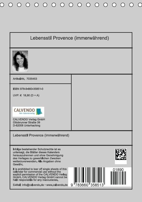 Produktbild: Lebensstil Provence (immerw&auml;hrend) (Tischkalender immerw&auml;hrend DIN A5 hoch)
